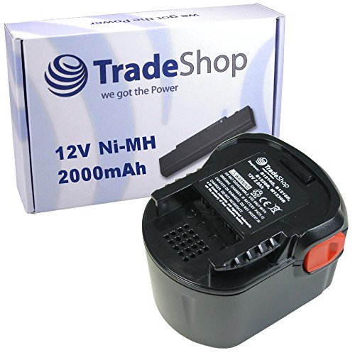 Hochleistungs Ni-Cd Akku, 12V / 2000mAh ersetzt 0700 980 320, B1215R, B1220R, M1230R für B1214G B1215R B1220R BS 12 G BS 12X BSB 12 G BSB 12 STX BSS 12 RW GBS AA12V M1230R