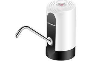 EASYSPEED Distributeur Eau,Distributeurs à Eau avec 2 Adaptateurs, Pompe à Eau Automatique Distributeur d'eau Portable Rechargeable par USB, Bouteilles pour Le Camping,La Maison Et Le Bureau,Blanc