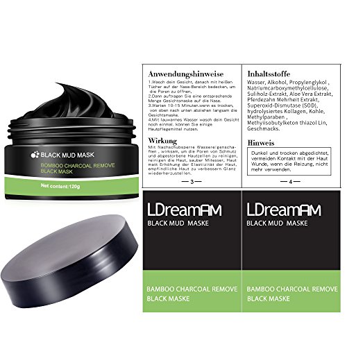 Peel off Maske,Gesichtsmaske Schwarz,Mitesser Maske,Bambuskohle Schwarz Maske,Black Head Maske,LDreamAM® Bamboo Charcoal Mitesser entfernen Maske, Reparieren Sie beschädigte Zellen, die Feuchtigkeit der Haut hinzufügen,Mitesser Entferner Tiefenreinigung Peel Off Maske Bambuskohle Schlamm-Gesichtsmaske - 6