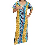 Indiatrendzs Women's Cotton Nighty Printed Colorful Nightwear Maxi Nightgown (Chest 46)