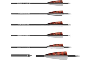 Franks-Castle 6 Stück Gold Tip Warrior Carbonpfeile Spine 700 mit 4" Naturfedern