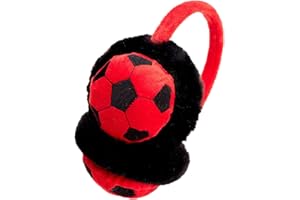 ILUFAM Kids Football Soccer Earmuffs Boys Girls Cartoon Winter Warm Earmuffs Fluffy Plush Ear Muff Ear Warmers