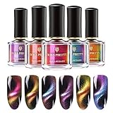 Packungsinhalt: 6 Flaschen BORN PRETTY Holographische Chamäleon 3D Magnetic Nagellack (jeweils 6ml).