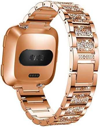 YAOkxin Watch strap Replacement for Fitbit versa Bands Adjustable Stainless Steel Metal Bangle/Bracelet/Assesories/Wrist Band for Fitbit versa Women man