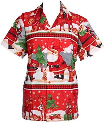 MENS CHRISTMAS SANTA XMAS HAWAIIAN SHIRT HAWAII GIFT HIM PARTY HOLIDAY S TO XXL (XL, R AUSK)