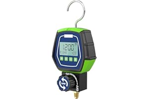 BELEY Manómetros Digital R32 - Bomba de vacío Aire Acondicionado y Prueba R134A R410A HVAC Manómetros Digitales con 90 refrigerantes incorporados para probar y Mantener Sistemas de refrigeración