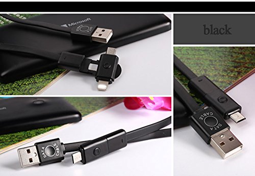 Multi cavo USB,cavo micro USB e Lightning interfaccia 2 in 1, per sistemi iOS e Android, per iPhone 7 / 7plus / 6s / 6s plus / 6 / 6 Plus / 5s / 5c / 5, ipad,iPod.Samsung e Android smartphone-BY xhforever