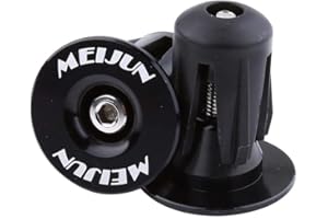 MAGT Bike Handlebar End Plugs, 2pcs Universal Colorful Aluminum Bike Bicycle Handlebars Bar Grips End Plugs Caps Bike Accessory (black)