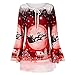 Produktbild Geilisungren Damen Langarmshirt Große Größen Weihnachten Halloween Druck Lange Ärmel Schnüren Tshirt Oberteile Tunika Bluse Tops Hemd Festlich Party Kostüm Gr.XL-5XL