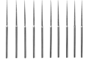 SE 10-Piece Diamond-Coated Tapered Bead Reamer Set - 2-¾ Inch Length, ⅛-Inch Shank, Compatible with Rotary Tools - Ideal for Jewelry Making, Crafts, and More - DF83611