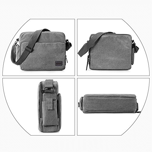 GSTEK Messenger Tasche Kuriertasche Umhängetasche Messenger Bag, Unisex Casual Vintage Stoff Rucksack - 5