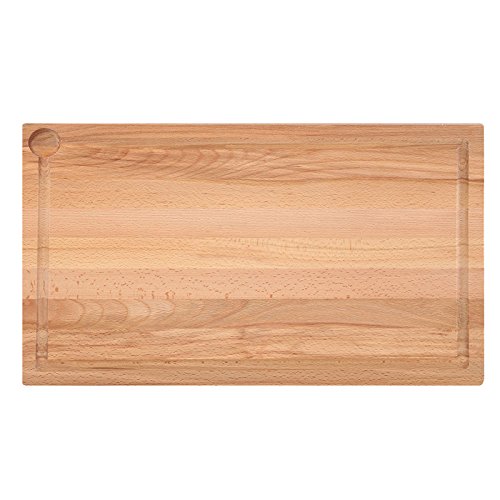NATUREHOME Schneidebrett mit umlaufender Saftrille 58 x 36 cm Buchen-Holz Tranchierbrett Küchenbrett - 5