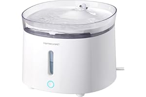 Homerunpet Fountaine a Eau Chat, 20dB Ultrasilencieux Fontaine à Eau pour Chat avec Pompe a Eau sans Fil, Distributeur Eau Chat Facile à Nettoyer, sans BPA, avec LED et Filtre à Charbon Actif, 2L