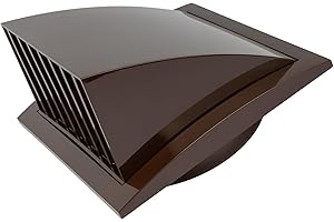 Vent Systems Brown 150 mm / 6" inch Exhaust Vent Cover - Louvered Dryer Cover - Vent Hood Cap - One-Directional Plastic Air Supply Grille - Non Return valve - Outlet Cowl Air Vent Grille