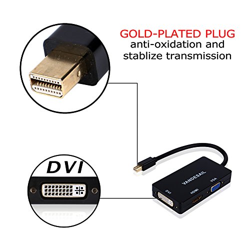 DisplayPort Kabel Adapter, Vandesail® DP V1.2 DisplayPort zu DisplayPort Audio-Video-Kabel HDMI Unterstützung 4 K Auflösung 60 Hz 1080p HD, vergoldet Stecker auf Stecker - 3