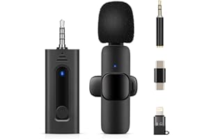 AZARTON Mikrofon Handy für iPhone Android – Bluetooth 5.3 Multifunktion Wireless Lavalier Microphone ansteckmikrofon kabellos mit Clip fur Videoaufzeichnung YouTube Facebook Live Stream Tiktok