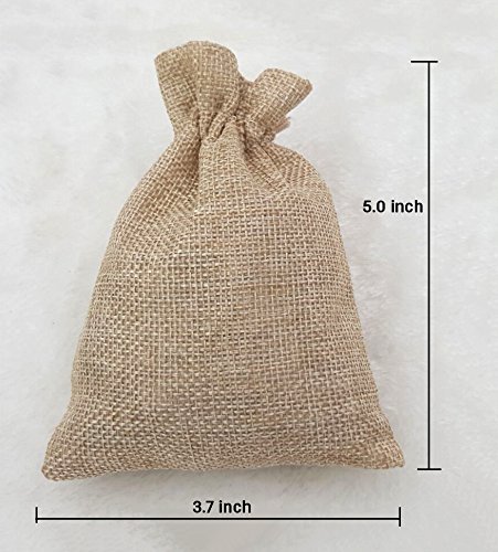 DIKETE® 30 stück Jute Sack Beutel Leinen Jute Beutel Schmuck Säckchen mit Zugband Sackleinen Tasche Geschenksäckchen für Hochzeitsfeier und DIY Handwerk,9.5×12.5cm - 7