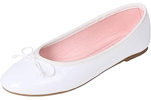 Feversole Women's Round Toe Cute Bow Trim Ballet Flats, Ballerine Punta Tonda Decorate con Un Grazioso Fiocco da Donna