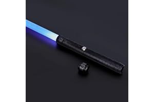 S OUJCEN Lightsaber Fx Dueling Force 15 RGB Colors Type-C Metal Hilt Rechargeable 4 Modes Force Fx Dueling Light Saber Lightsaber Gifts for Boyfriend Girlfriend and Adults (Black 1pc)