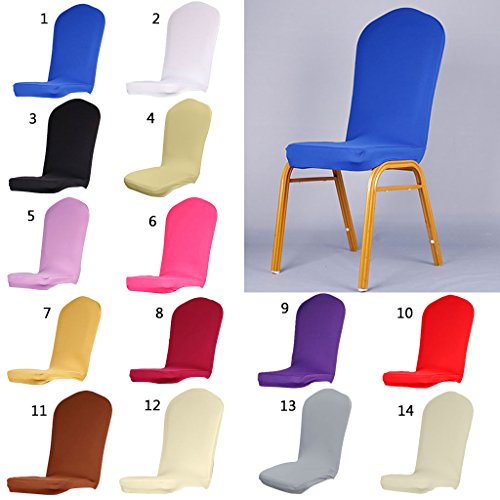 Feste Farbe Elastischen Stuhlhusse Stuhlüberwurf Hussen Halbkreis Speisen Stuhl Stuhlabdeckung Slipcover Licht – #7 - 6
