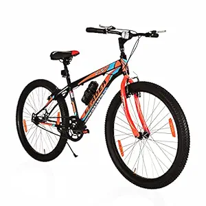 Leader Mens Single Speed Without Gear City Surfer MTB 26T Mountain Bicycle (Black & Orange, Above 10 Years, 18 Inches Frame