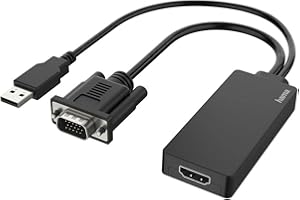 Hama 200342 Video-Adapter VGA+USB-Stecker - HDMI C-Buchse, Full-HD 1080p