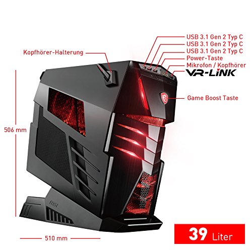 MSI 9S6-B91211-006-956-B907-102 Aegis Ti3 VR7RD SLI-006DE Desktop PC (Intel Core i7-7700K, 2000GB Festplatte, 32GB RAM, Geforce GTX 1070, Win 10 Home) schwarz - 2