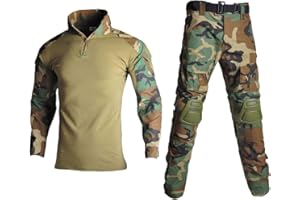 Lilychan Tactical Military Suits für Herren Langarm-Rip-Stop-Uniformen Combat Shirt und Pants Elbow Knee Pads