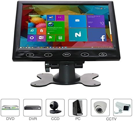 7 Inch CCTV Monitor, HDMI Color Monitor 16: 9 Screen 1024 * 600 BNC HDMI AV VGA Input Touch Button / Remote Control / Built-in Speaker for House Security, CCTV Camera, PC Display, By WHOLEV