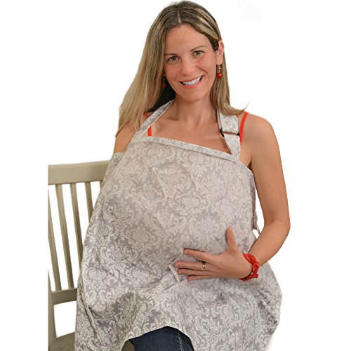 IntiMom Nursing Cover, Baby Breastfeeding Cover, Wide Hooter Hider Made of the Highest Quality Fabric, 100% Breathable Cotton with Unique Design and a Complementary Pouch - with Lifetime Guarantee