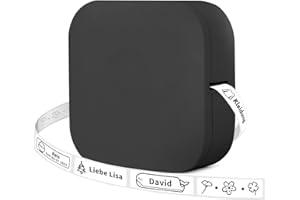 COLORWING Q30 Bluetooth Etikettendrucker, Beschriftungsgerät Selbstklebend Kompatibel Mit Ios Android, Tragbarer Mini Etikettiergerät FüR Zuhause BüRo Schule Etikettierung (Schwarz)