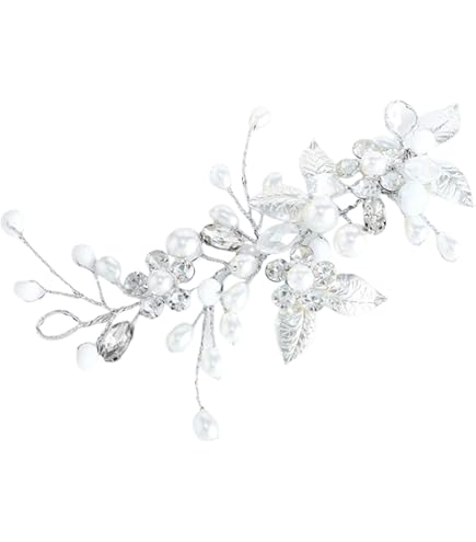Accessori per capelli da sposa con perline floreali in ceramica di lusso fatti a