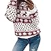Produktbild Damen Weihnachtspullover Sonnena Weihnachten Blumen Drucken langarm Sweatshirt Bluse cute Kapuzenpullover Rentier Fashion Strickpullover Pulli warme elegante T-shirt (Rot, S)