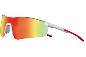 JINGTOPS Gafas Ciclismo para Niños 5 a 16 Años, Gafas de Sol Polarizadas Deportivas Adolescentes, Gafas Ciclista UV400 con Almohadillas Nasales y Montura TR90, Gafas Sol Deportivas para Niñas Niños