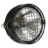 Paquete: 1 x faro de moto CICMOD Faro Principal de Motocicleta Hi/Lo 16,5 cm Universal Negro con Rejilla para Faro Integrada Transparente