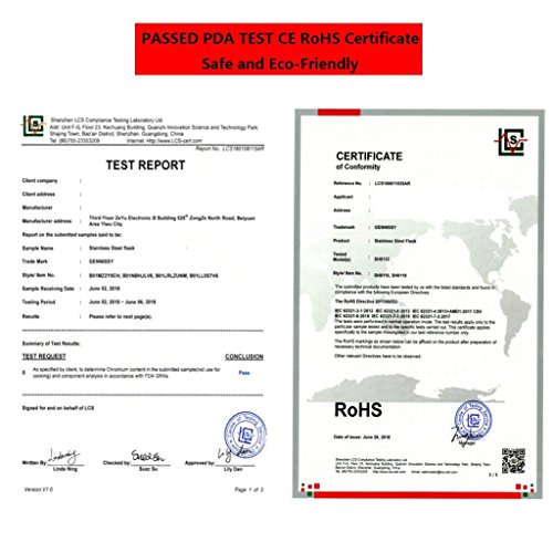 confronta il prezzo Gennissy 304 Fiaschetta da 2,3 litri in acciaio inossidabile 18/8, in pelle marrone con 3 tazze e imbuto, 100% a prova di perdite, Acciaio inossidabile, Flask With Funnel, 230 g miglior prezzo