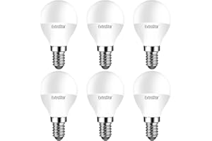 EXTRASTAR Bombillas LED 6W E14 G45, Luz Blanca Natural 4200K, No Regulable, 6Pcs
