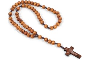 ARHZ 1 Artikel Rosenkranz evangelisch Rosenkranz Kette, Rosenkranz armband,Katholischer Rosenkranz, Rosenkranz zur Kommunion mit Retro-Kreuz, Rosenkranz fur rosenkranz katholisch（dunkelbraun）