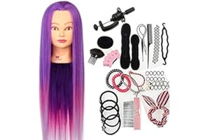 Tete a Coiffer Professionnelle 100% Cheveux Synthétiques Neverland Tête à Coiffer Enfant Vrais Cheveux coiffure Mannequin le Salon Coiffeur