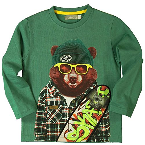 BÓBOLI Baby-Girls Camiseta Punto Liso Shirt, green (tea), size 4 years