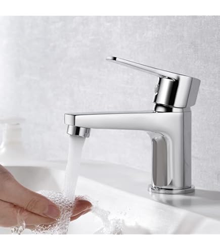 Robinet De Lavabo Cascade, Mitigeur Cascade Robinet Salle De Bains Monotrou Sur Plage, Robinetterie Lavabo, Cartouche Céramique, Blanc | Leroy Merlin