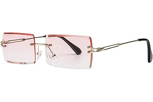 tigratigro Occhiali da sole per donna, moda antiriflesso rettangolari senza montatura Occhiali da sole quadrati