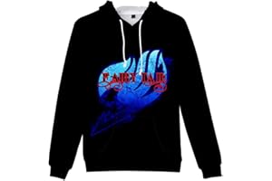 YIMIAO Niño Niña Fairy Tail Anime Sudadera con Capucha Impresión 3D Natsu Hombre Hoodie Ropa Deportiva Pullover
