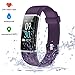 Produktbild Fitness Armband Farbbildschirm, IP68 Wasserdicht Fitness Tracker mit Pulsmesser Aktivitätstracker mit 14 Trainingsmodi Wetteranzeige Schlafmonitor Vibrationsalarm Anruf SMS Whatsapp Beachten Bildschirm Helligkeit Einstellbar kompatibel für Damen/Herren mit iPhone Android (Violett)