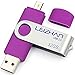 Produktbild LEIZHAN USB-Stick 2.0 32G OTG (On the Go) Dual Port (USB 2.0 und Micro USB) Swivel USB Memory Stick Flash-Laufwerk externe Pendrive für Android Smartphone Tablet & PC Lila