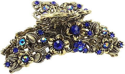 Shengxueer Crystal Floral Vintage Hair Claw Clip Women Hair Grip Clamp