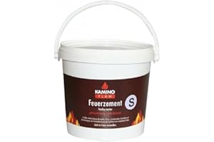Kamino-Flam – Mortero refractario (3 kg), Cemento refractario para chimeneas, barbacoas, estufas y hornos – resistente a altas temperaturas de hasta 1.000°C