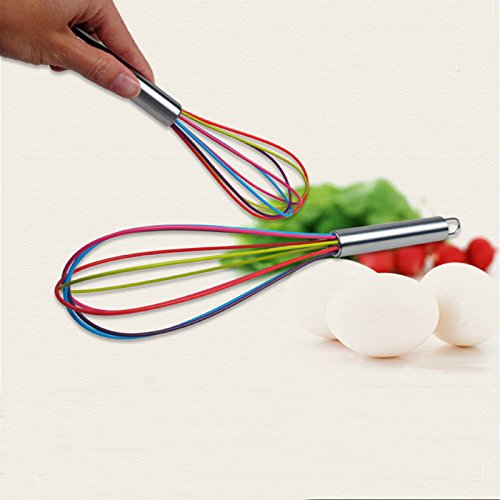 OUNONA Küchen Schneebesen – Silikon Ballonschneebesen，Küchenutensil zum Mischen, Schlagen und rühren,12 Zoll - 3
