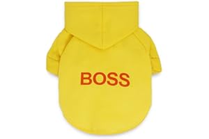 LtuzPet Hund Hoodie Boss Druck Pullover Weiche Fleece Haustier Kleidung Warme Jacke Mantel
