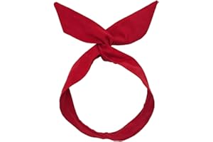 ‎AMISSZ Biegbares Stirnbänder, Haarbänder, Vintage Rot Stirnbänder mit Schleife Twist Knot Haarband mit Elastischem Knoten Hasenohren Stirnband Kopf Sport Turban für Damen Mädchen Frauen, Haarschmuck